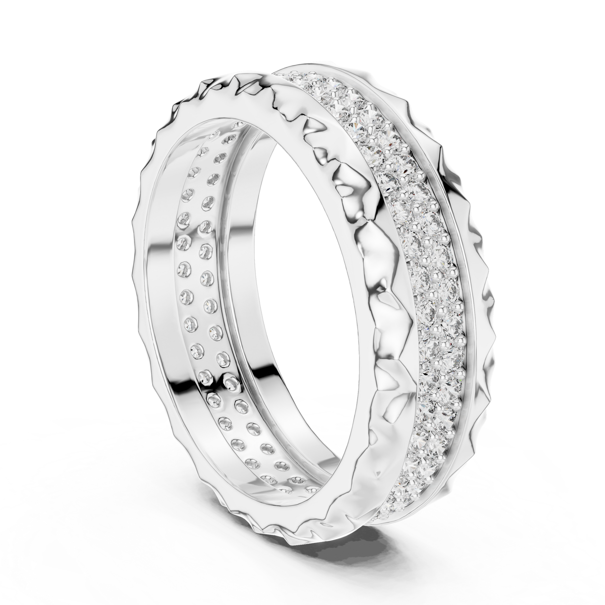 Round Cut Lab Grown Diamond Ring in White Gold