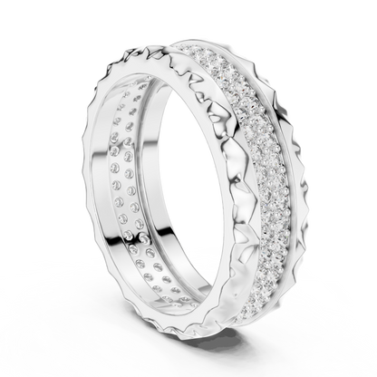 Round Cut Lab Grown Diamond Ring in Silver