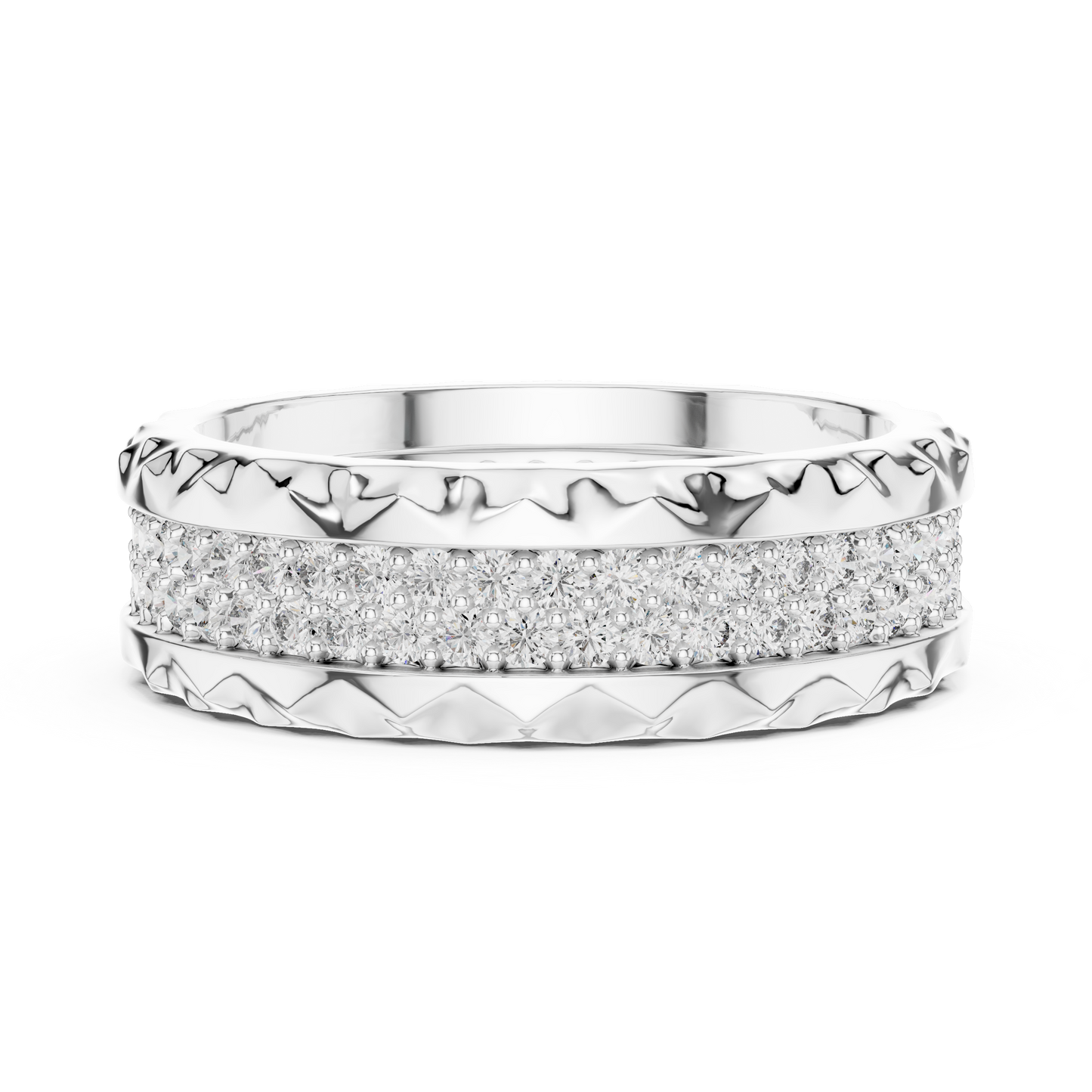 Round Cut Lab Grown Diamond Ring in Silver