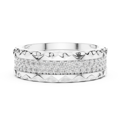Round Cut Lab Grown Diamond Ring in Silver