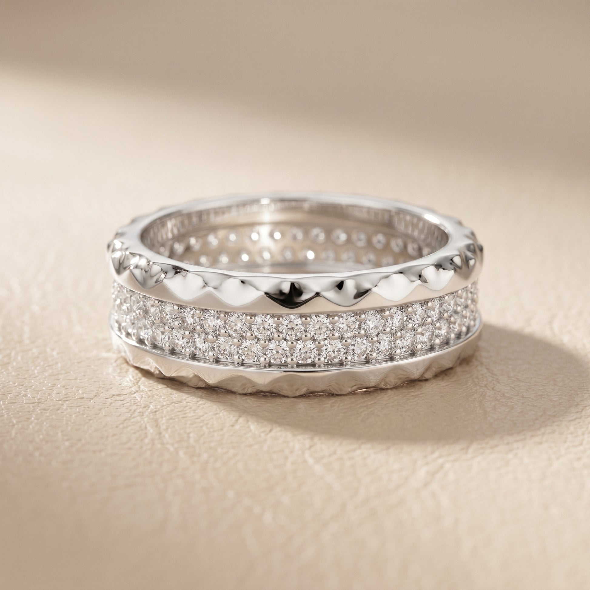 Round Cut Lab Grown Diamond Ring in Silver