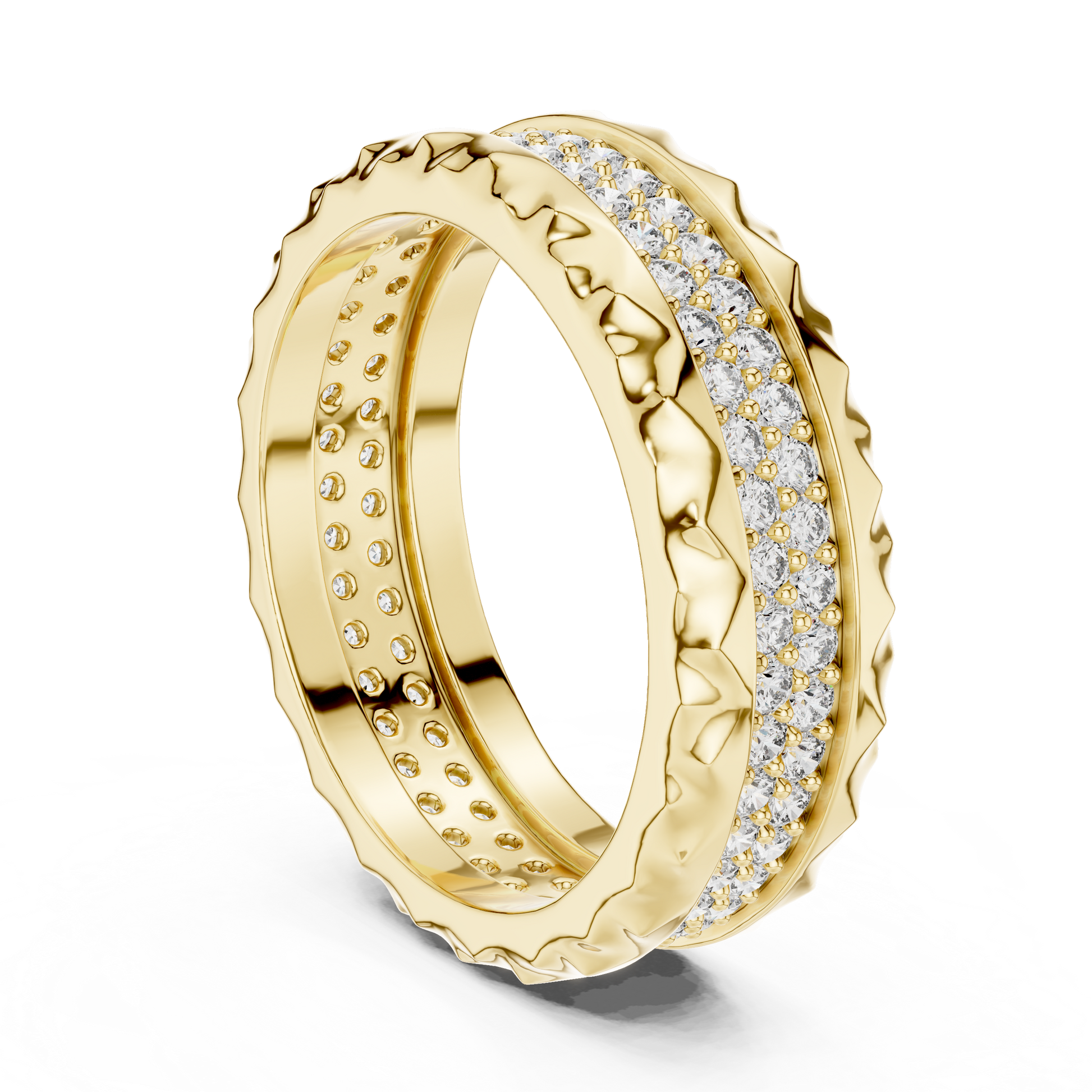 Round Cut Lab Grown Diamond Ring in Yellow Gold