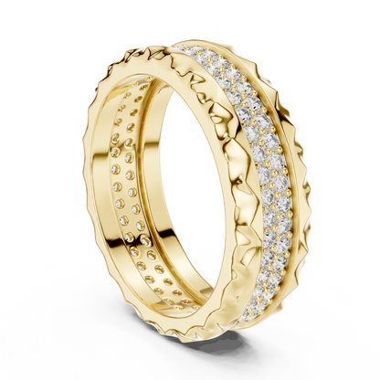 Round Cut Lab Grown Diamond Ring in Yellow Gold
