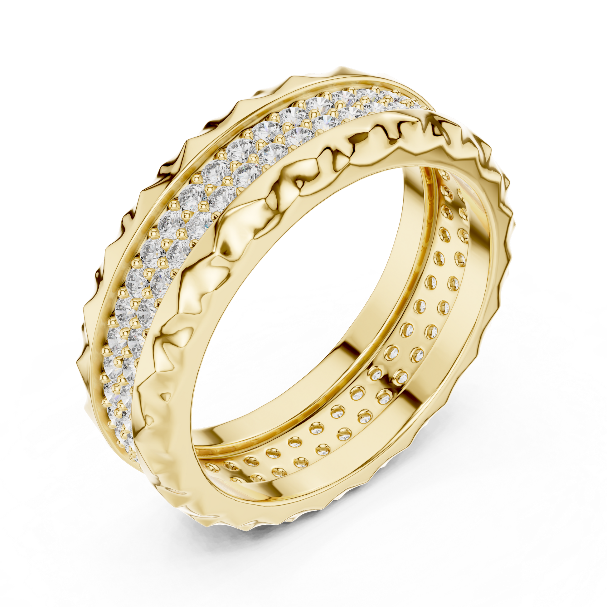 Round Cut Lab Grown Diamond Ring in Yellow Gold