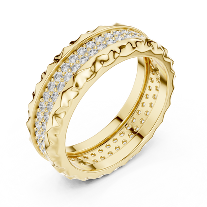 Round Cut Lab Grown Diamond Ring in Yellow Gold