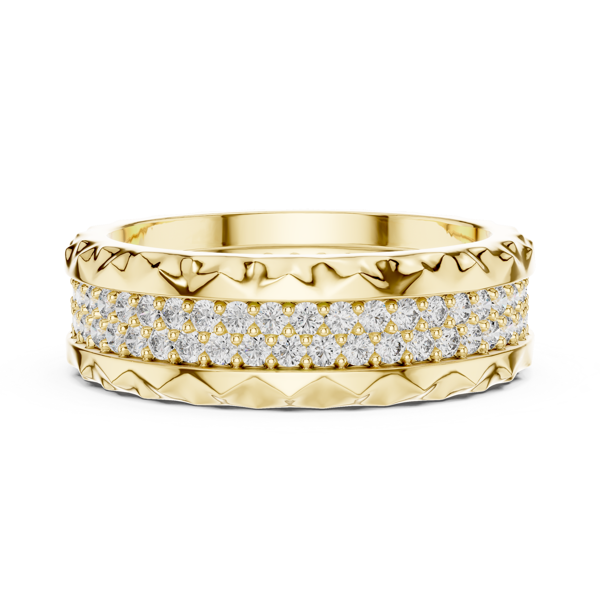 Round Cut Lab Grown Diamond Ring in Yellow Gold
