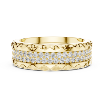 Round Cut Lab Grown Diamond Ring in Yellow Gold