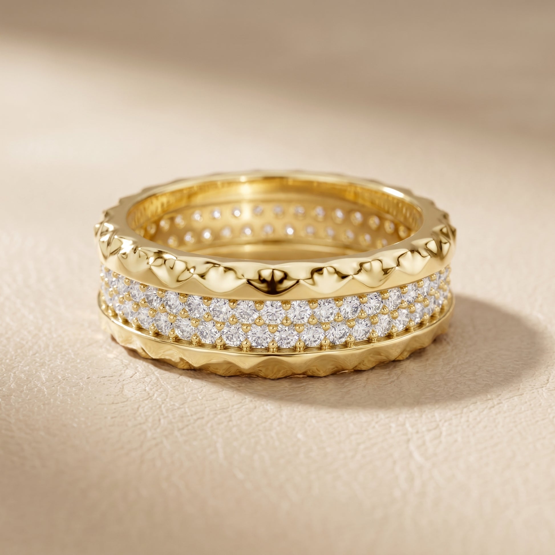 Round Cut Lab Grown Diamond Ring in Yellow Gold