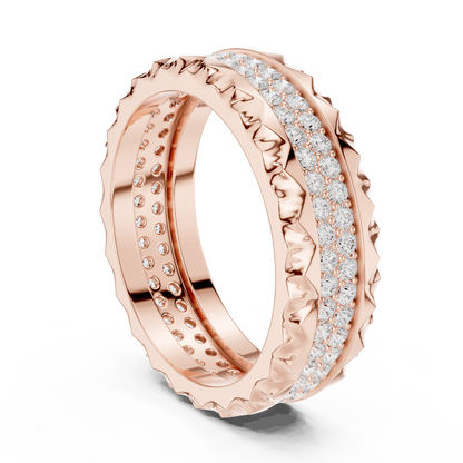 Round Cut Lab Grown Diamond Ring in Rose Gold