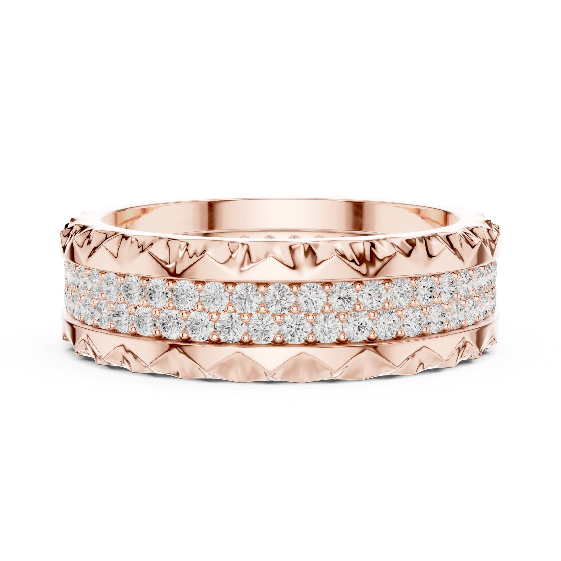 Round Cut Lab Grown Diamond Ring in Rose Gold