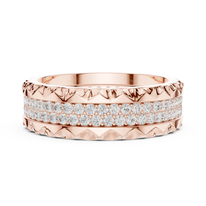 Round Cut Lab Grown Diamond Ring in Rose Gold