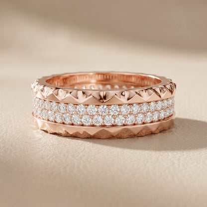 Round Cut Lab Grown Diamond Ring in Rose Gold