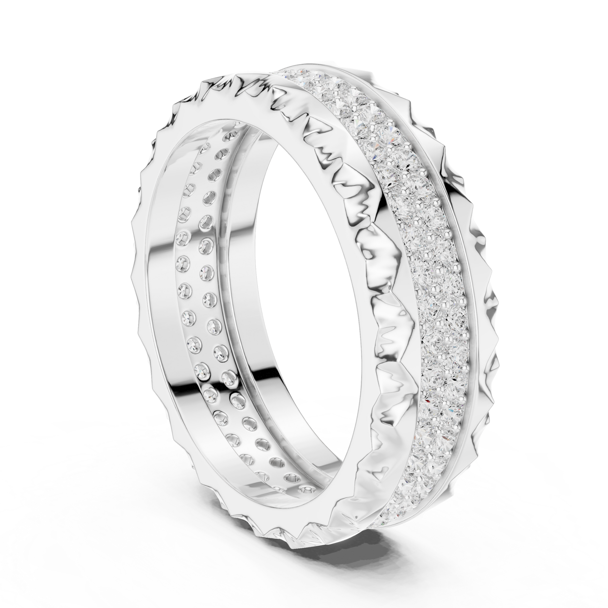 Round Cut Lab Grown Diamond Ring in Silver