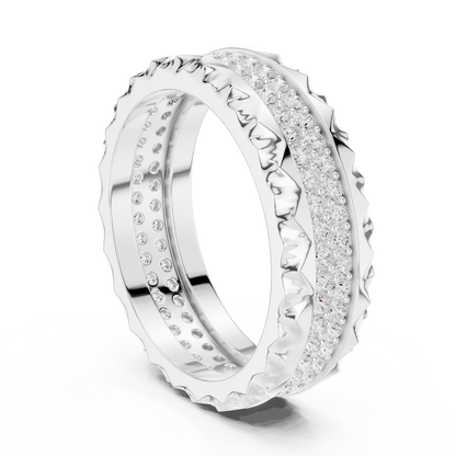 Round Cut Lab Grown Diamond Ring in Silver