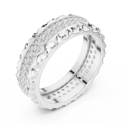 Round Cut Lab Grown Diamond Ring in White Gold