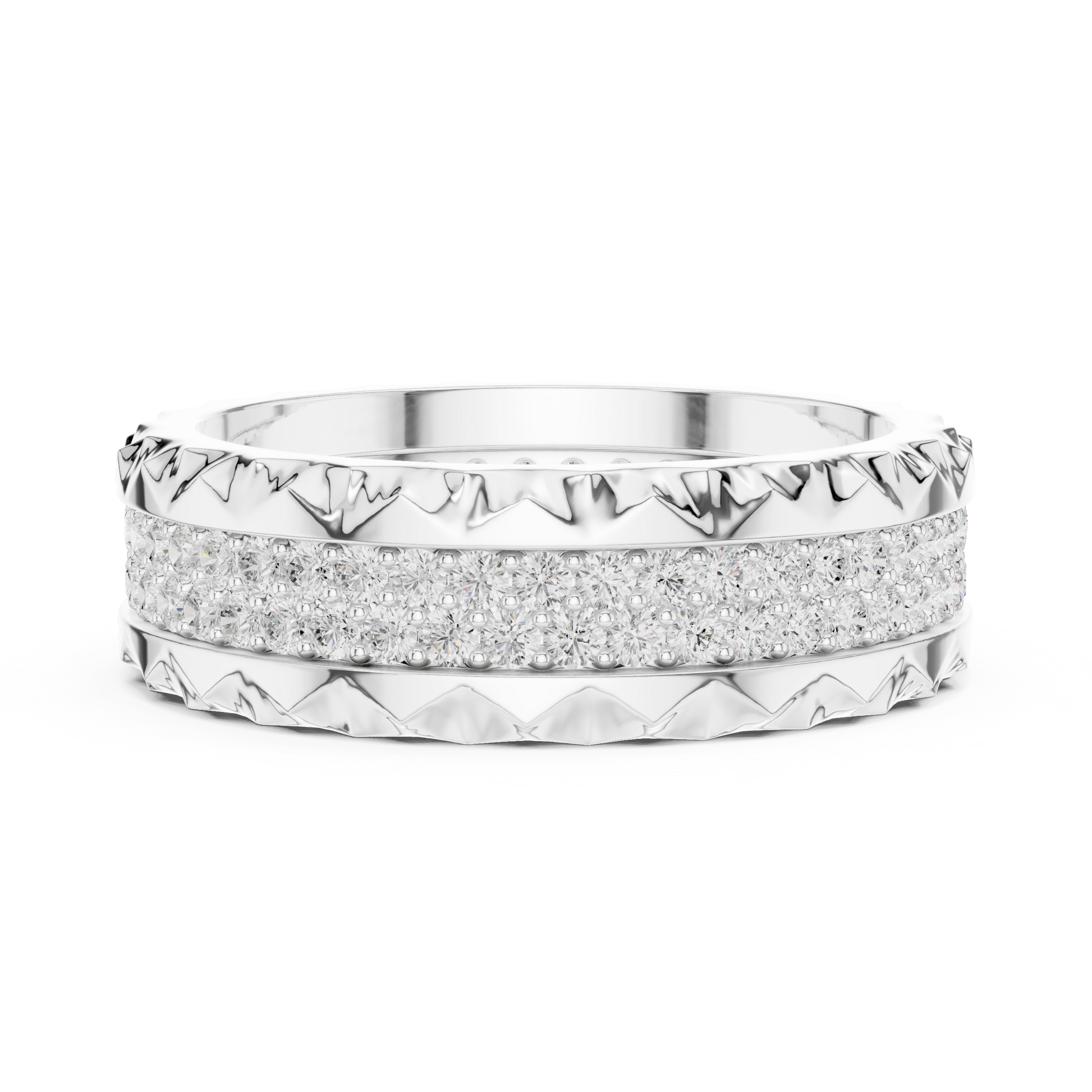 Round Cut Lab Grown Diamond Ring in White Gold
