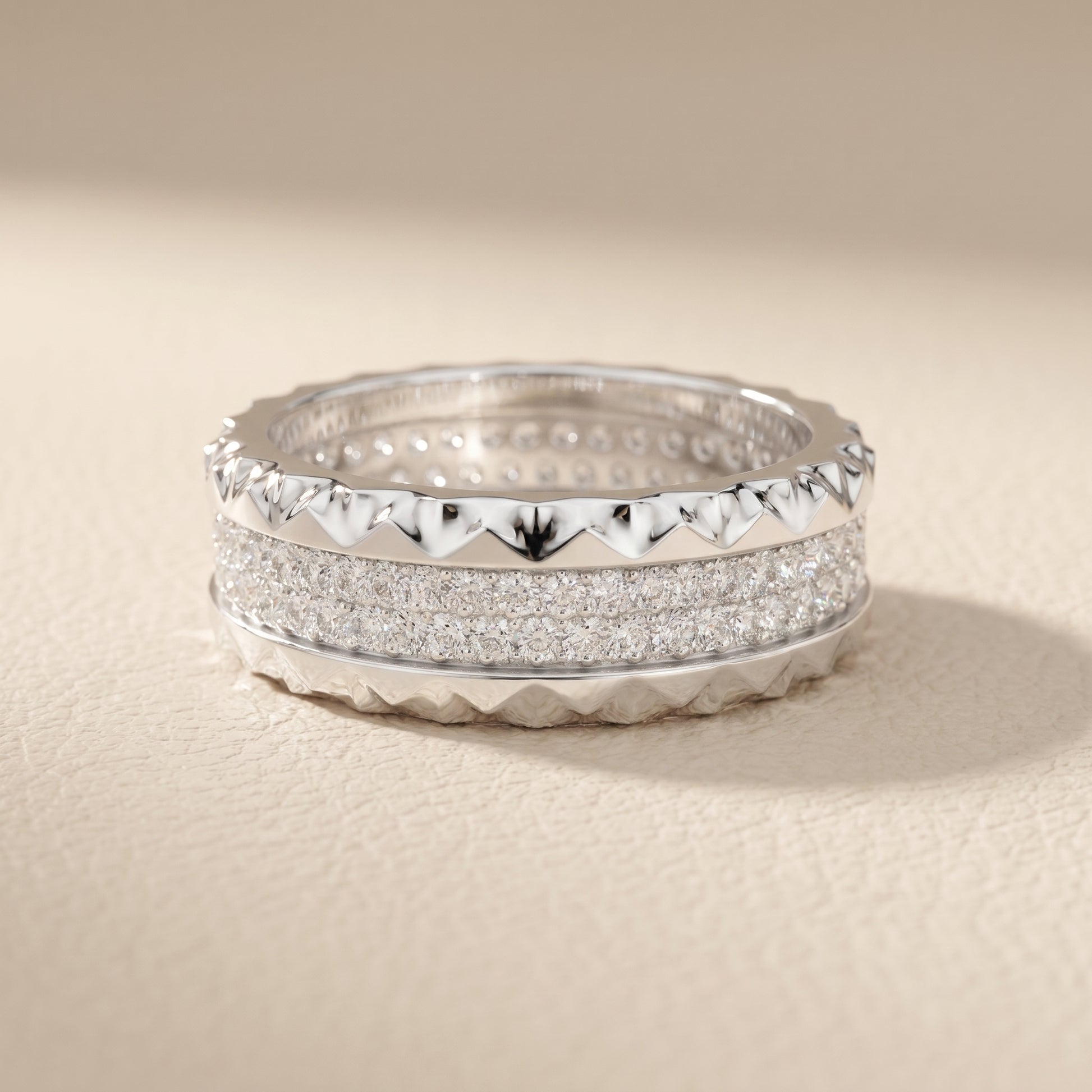 Round Cut Lab Grown Diamond Ring in White Gold