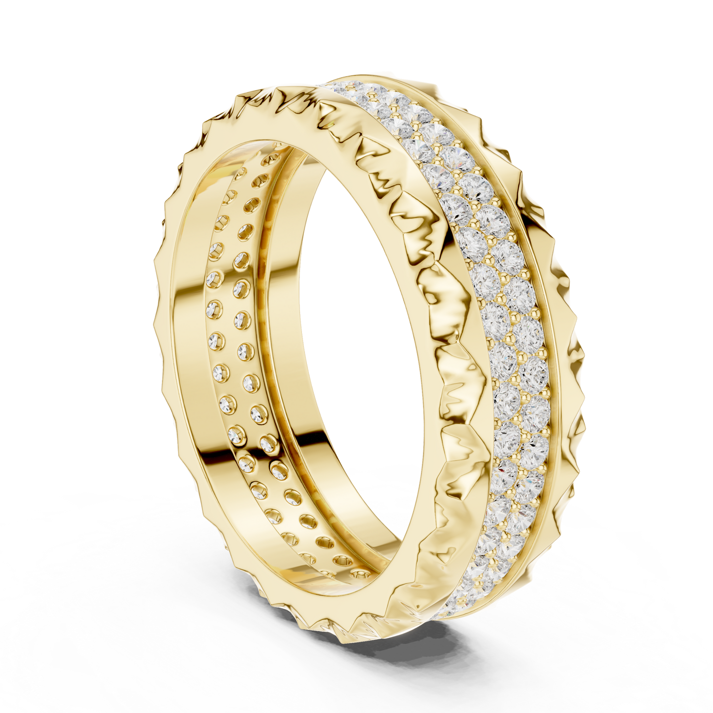 Round Cut Lab Grown Diamond Ring in Yellow Gold