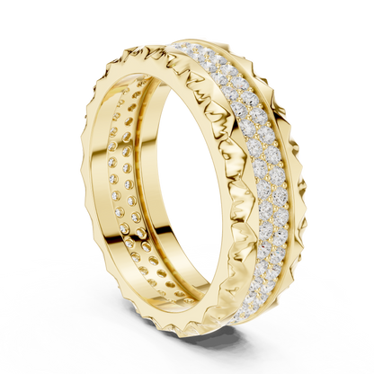 Round Cut Lab Grown Diamond Ring in Yellow Gold
