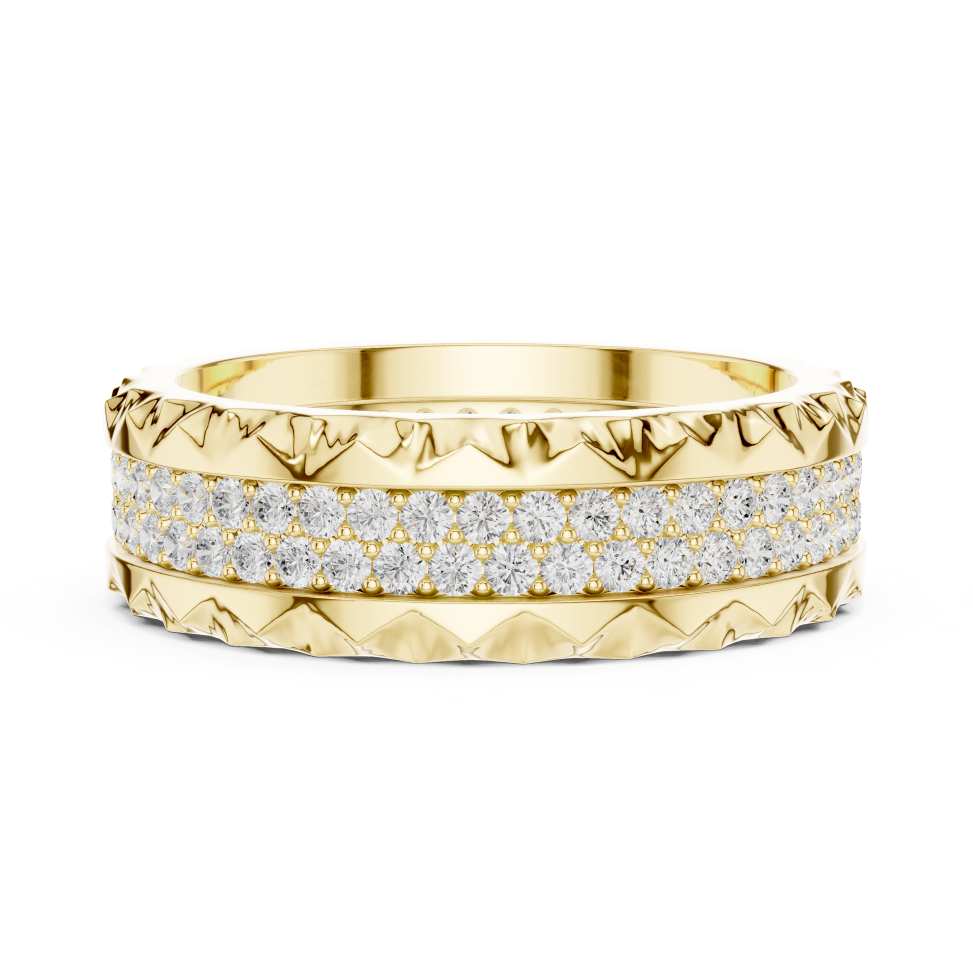 Round Cut Lab Grown Diamond Ring in Yellow Gold