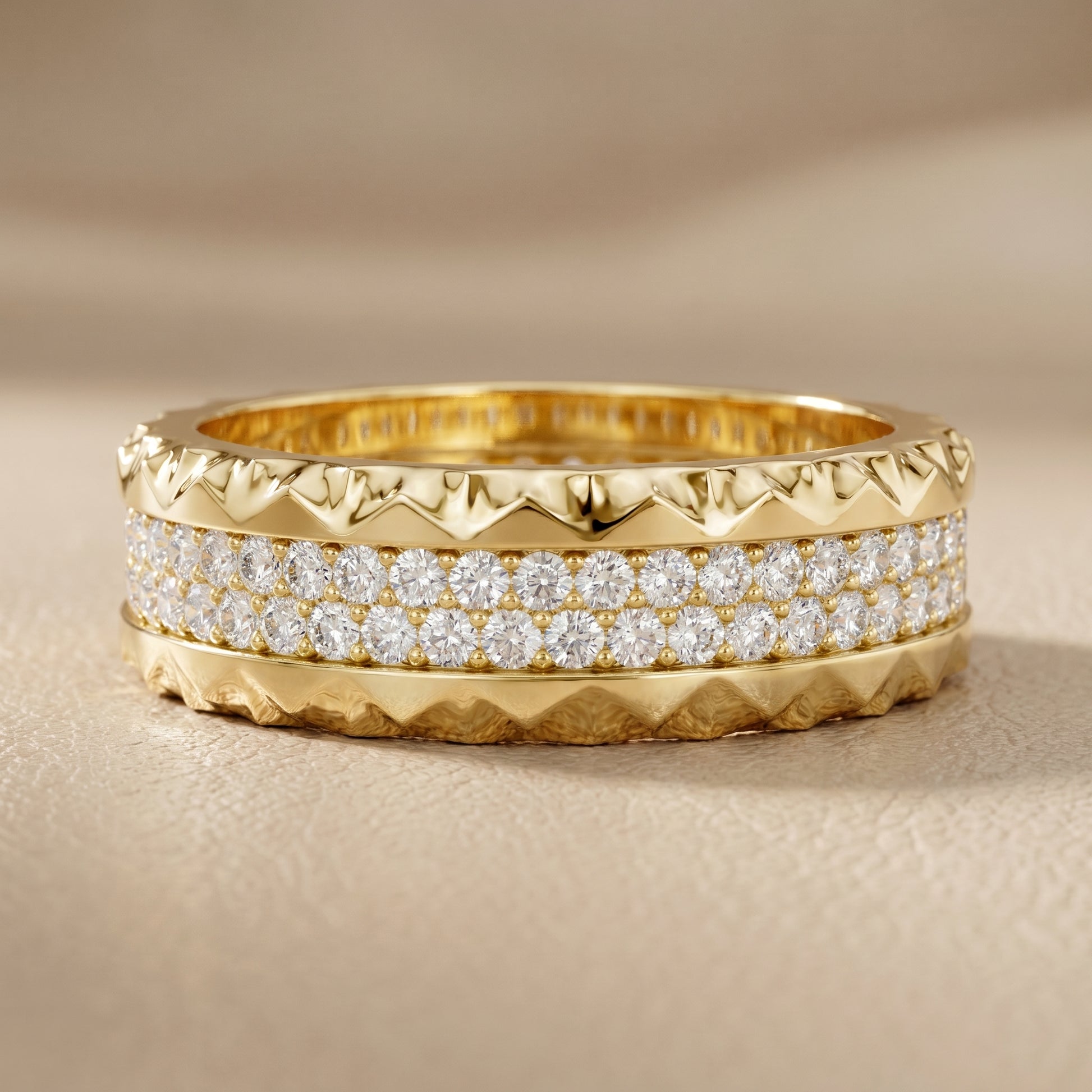 Round Cut Lab Grown Diamond Ring in Yellow Gold