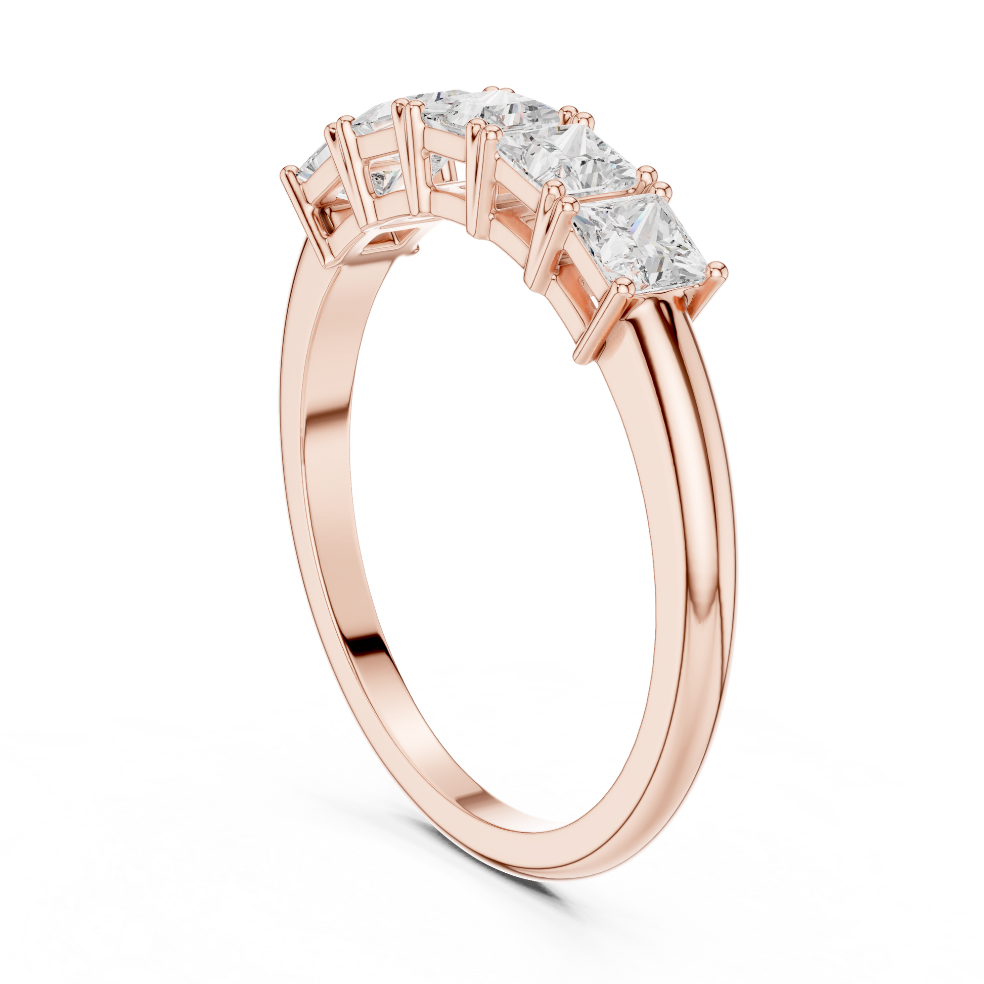 Princess Cut Lab Grown Diamond Ring in Rose Gold