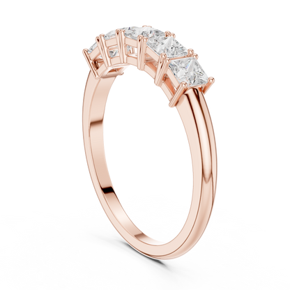Princess Cut Lab Grown Diamond Ring in Rose Gold
