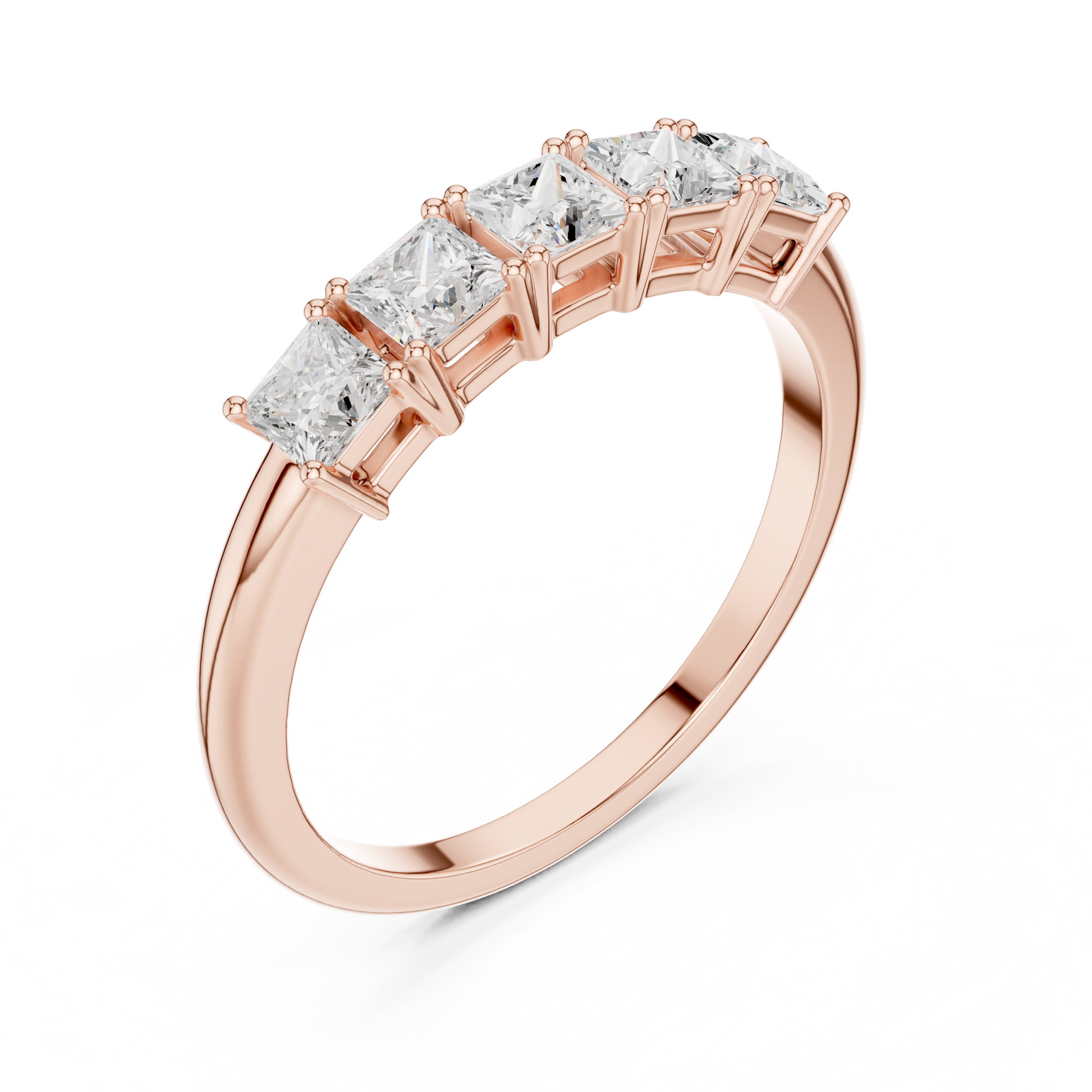 Princess Cut Lab Grown Diamond Ring in Rose Gold