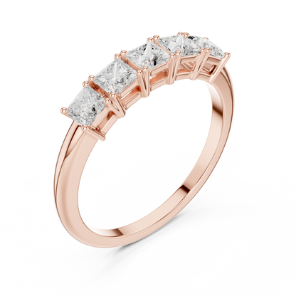 Princess Cut Lab Grown Diamond Ring in Rose Gold
