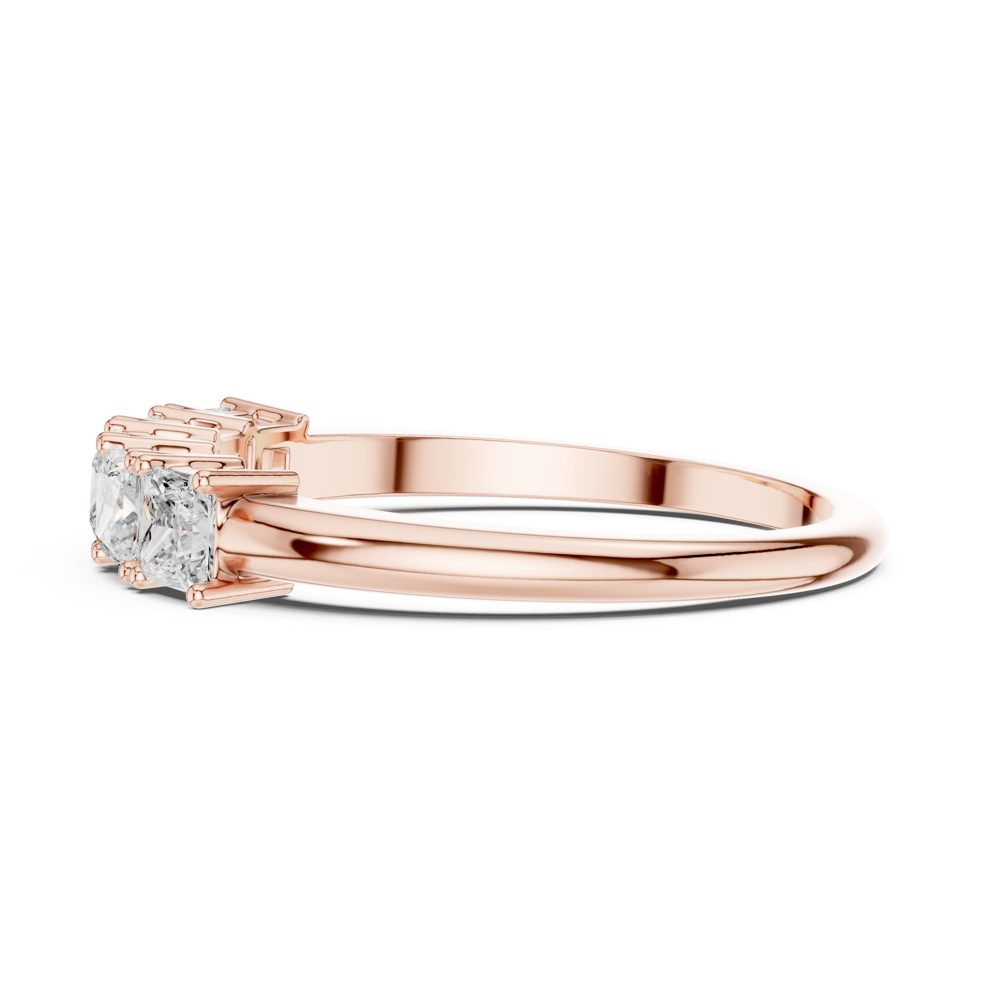 Princess Cut Lab Grown Diamond Ring in Rose Gold