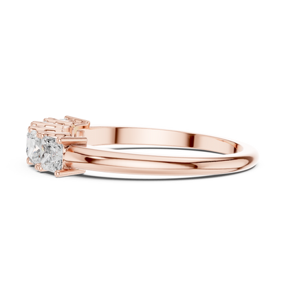 Princess Cut Lab Grown Diamond Ring in Rose Gold