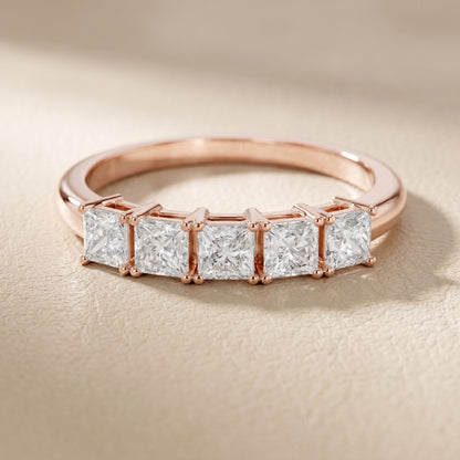 Princess Cut Lab Grown Diamond Ring in Rose Gold