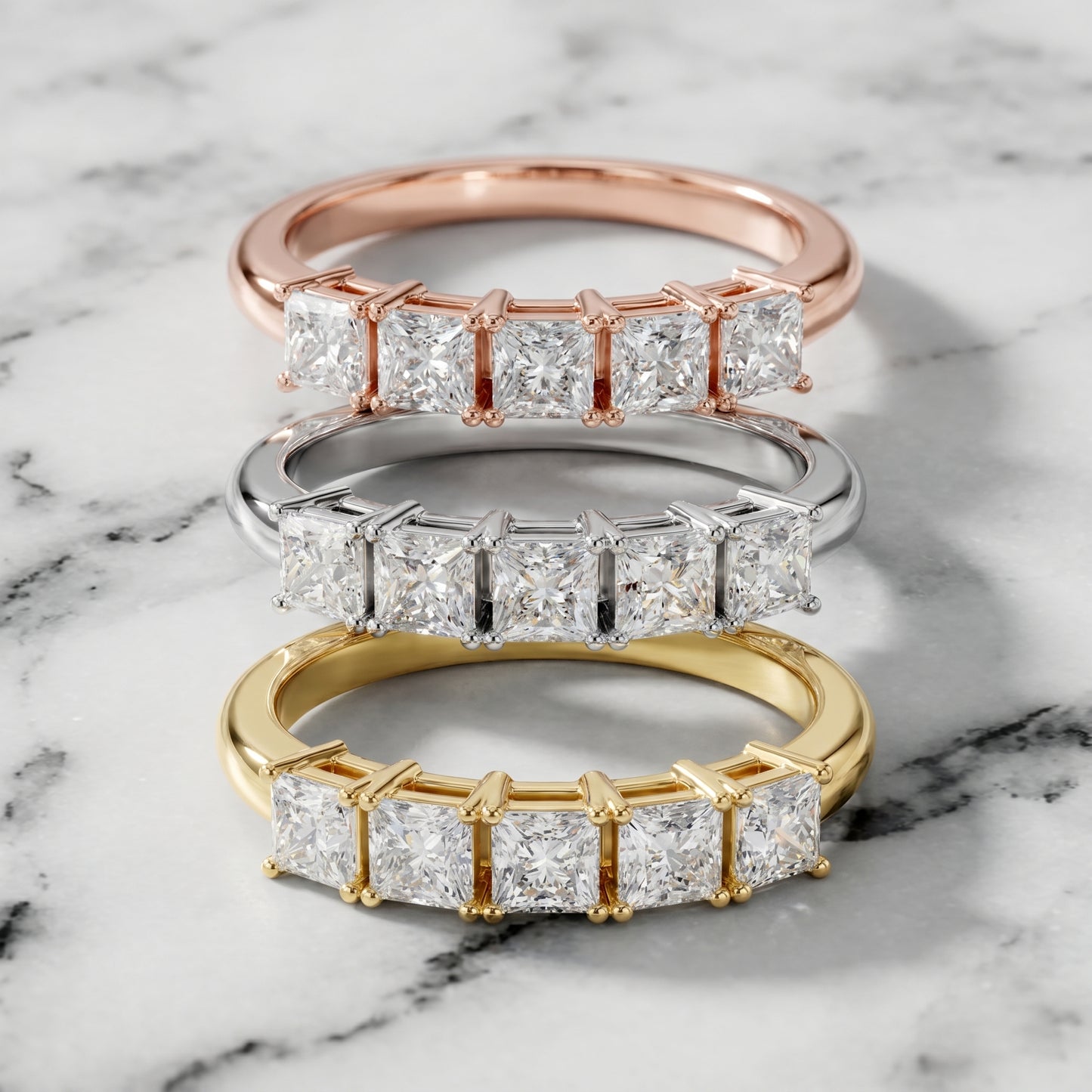 Princess Cut Lab Grown Diamond Ring in Platinum