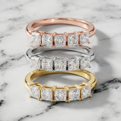 Princess Cut Lab Grown Diamond Ring in Silver