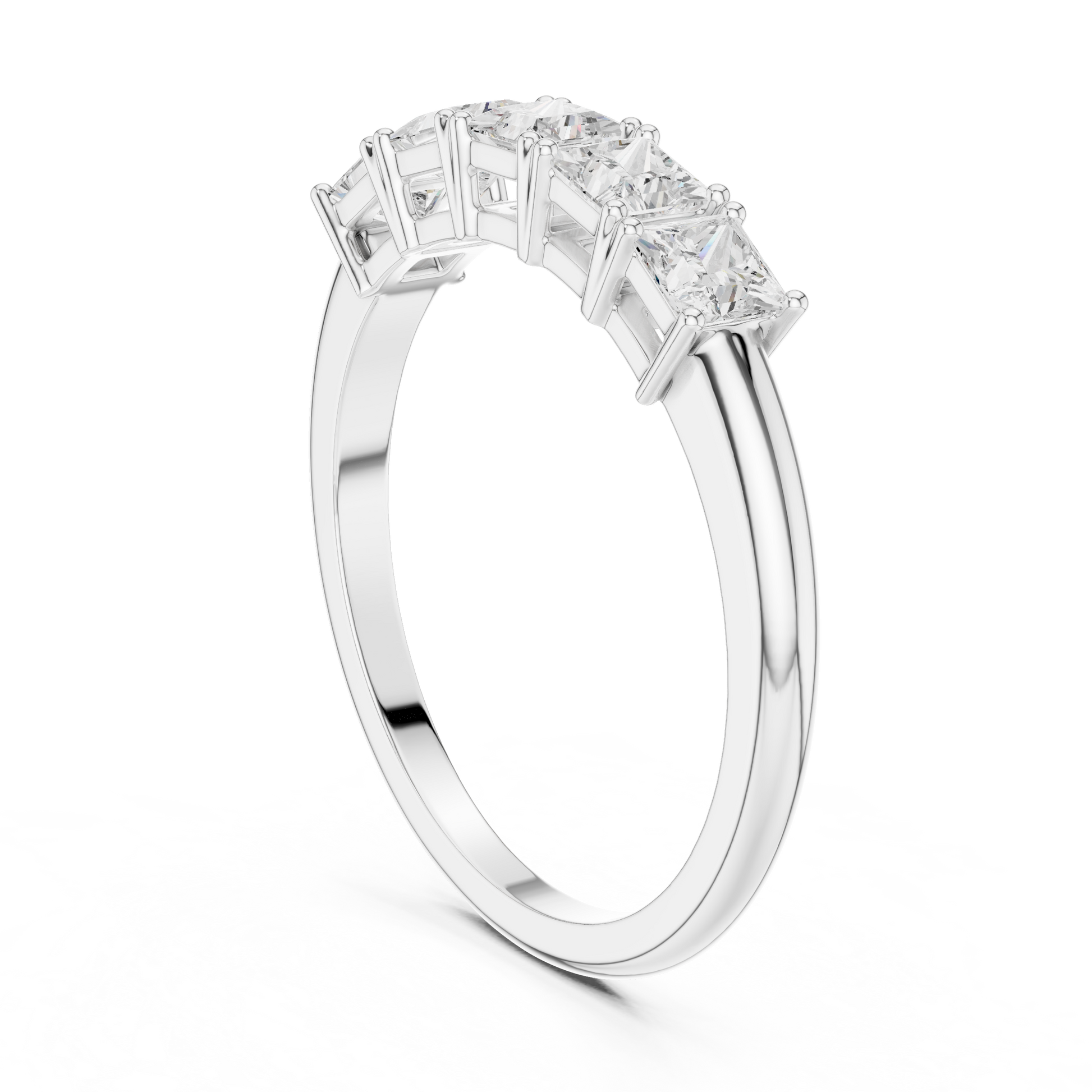 Princess Cut Lab Grown Diamond Ring in Silver