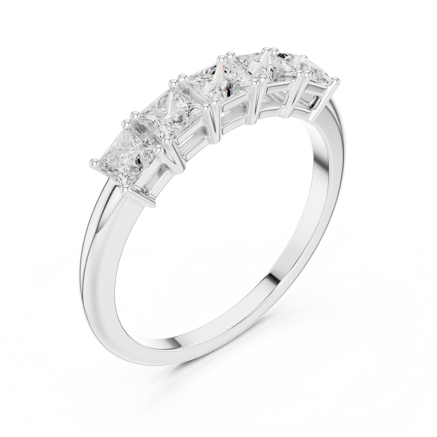 Princess Cut Lab Grown Diamond Ring in White Gold