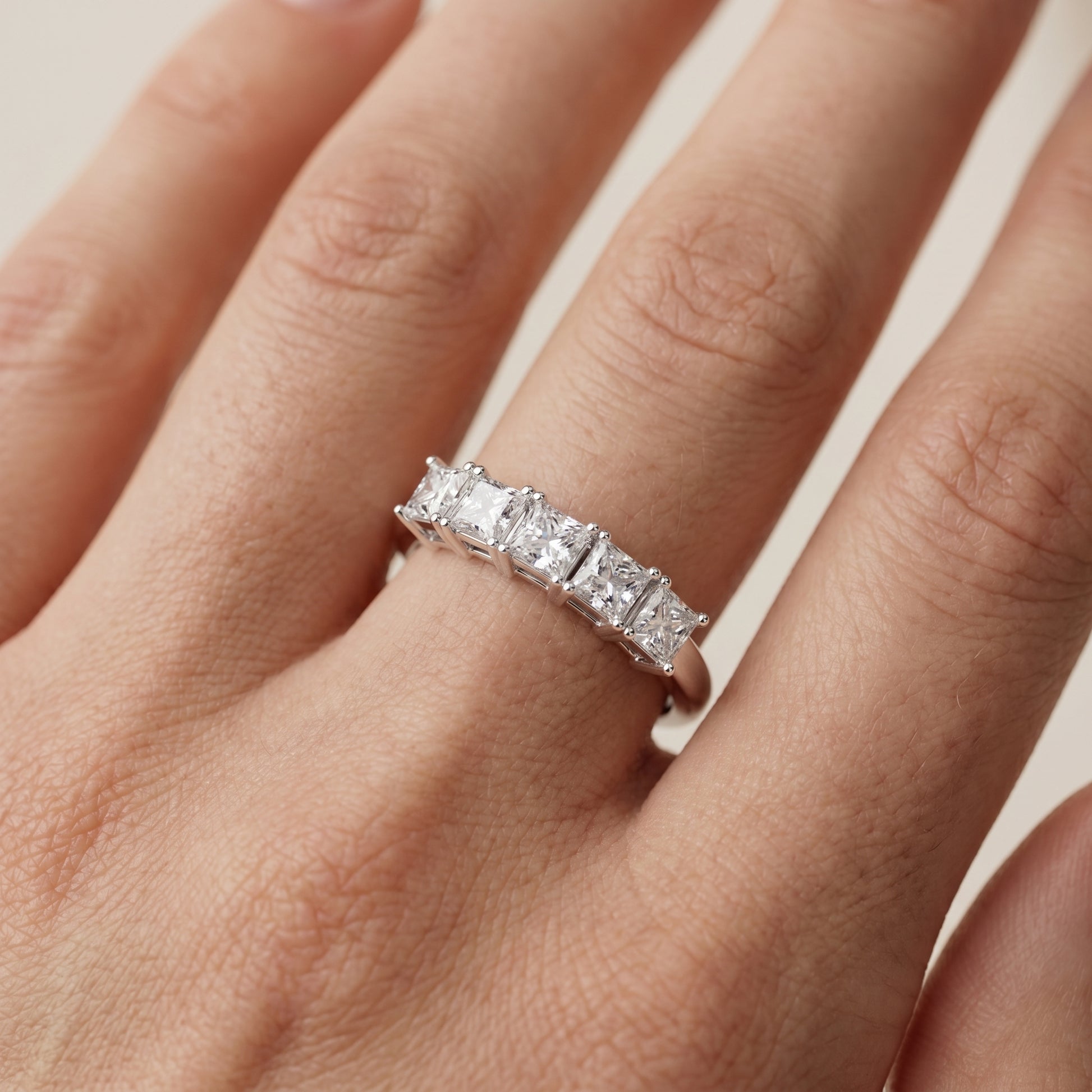 Princess Cut Lab Grown Diamond Ring in Platinum