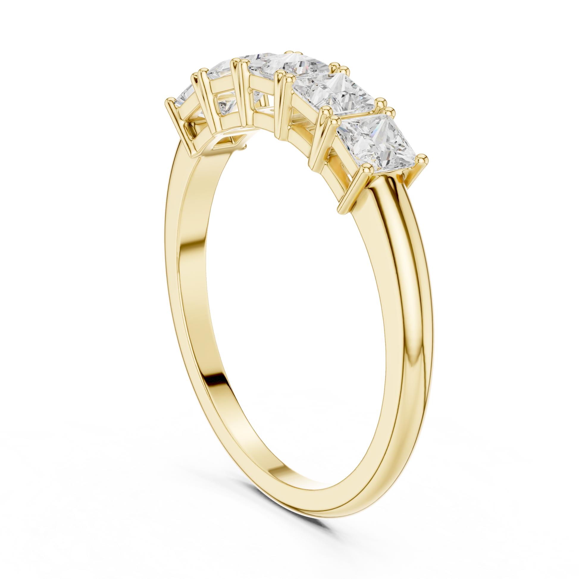 Princess Cut Lab Grown Diamond Ring in Yellow Gold