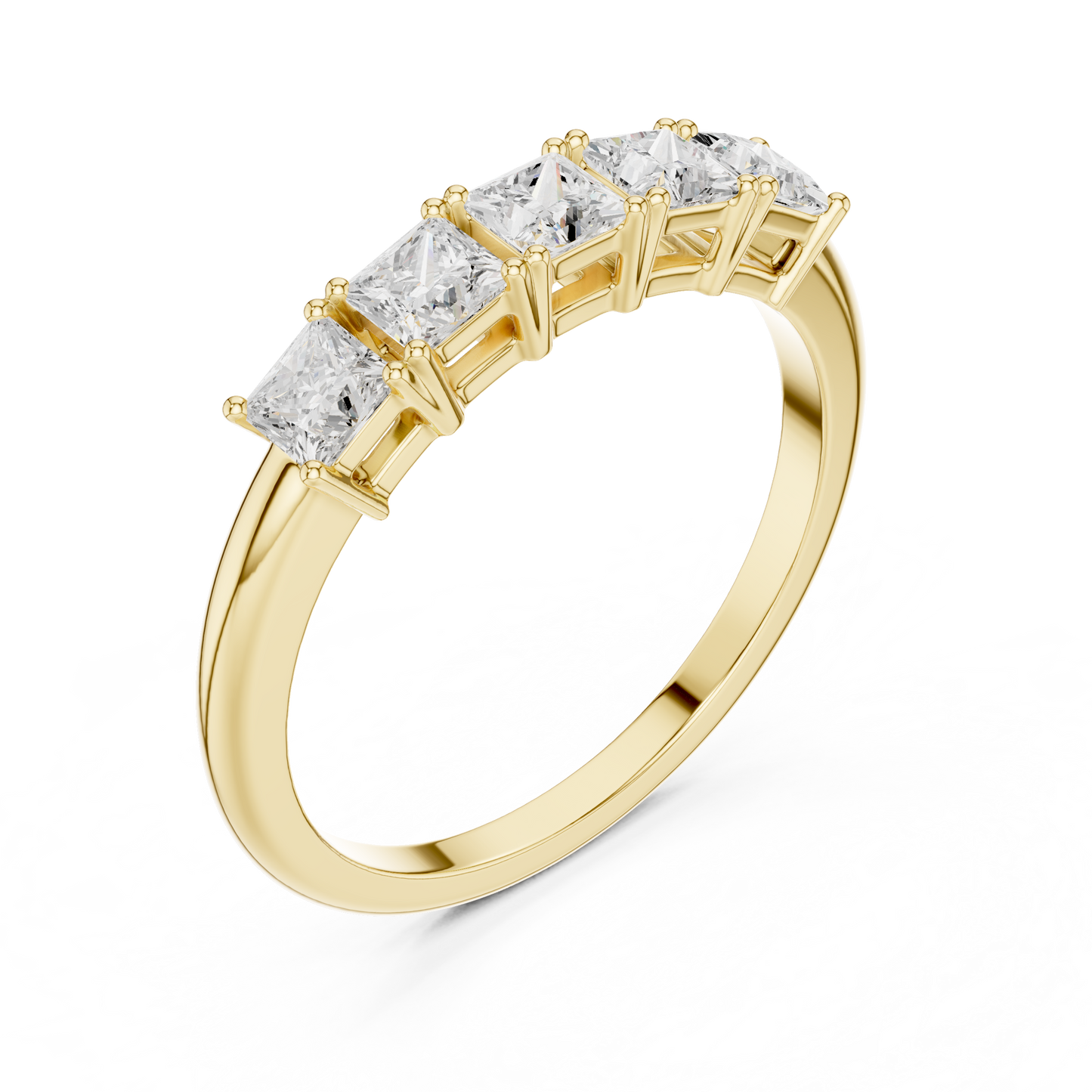 Princess Cut Lab Grown Diamond Ring in Yellow Gold