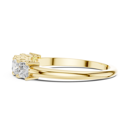 Princess Cut Lab Grown Diamond Ring in Yellow Gold