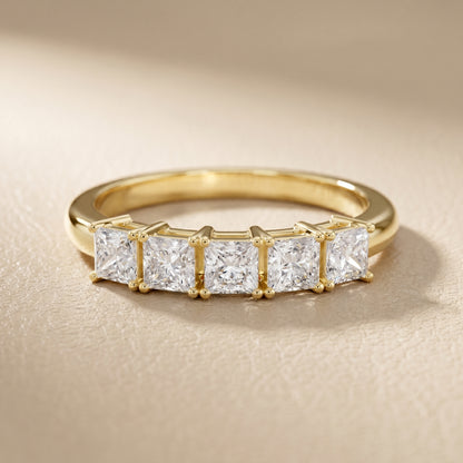 Princess Cut Lab Grown Diamond Ring in Yellow Gold