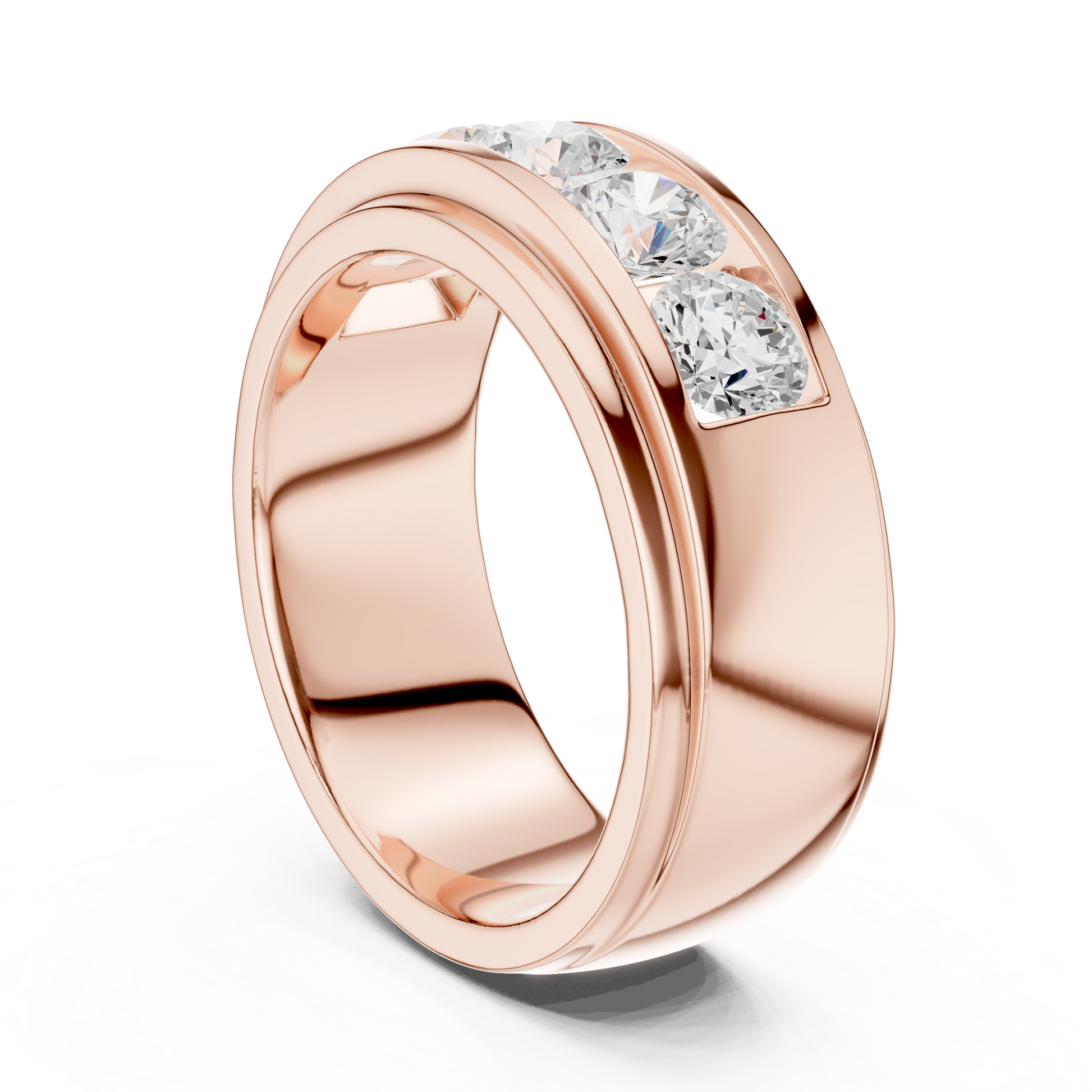 Round Cut Lab Grown Diamond Ring in Rose Gold