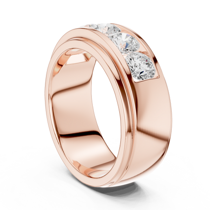 Round Cut Lab Grown Diamond Ring in Rose Gold
