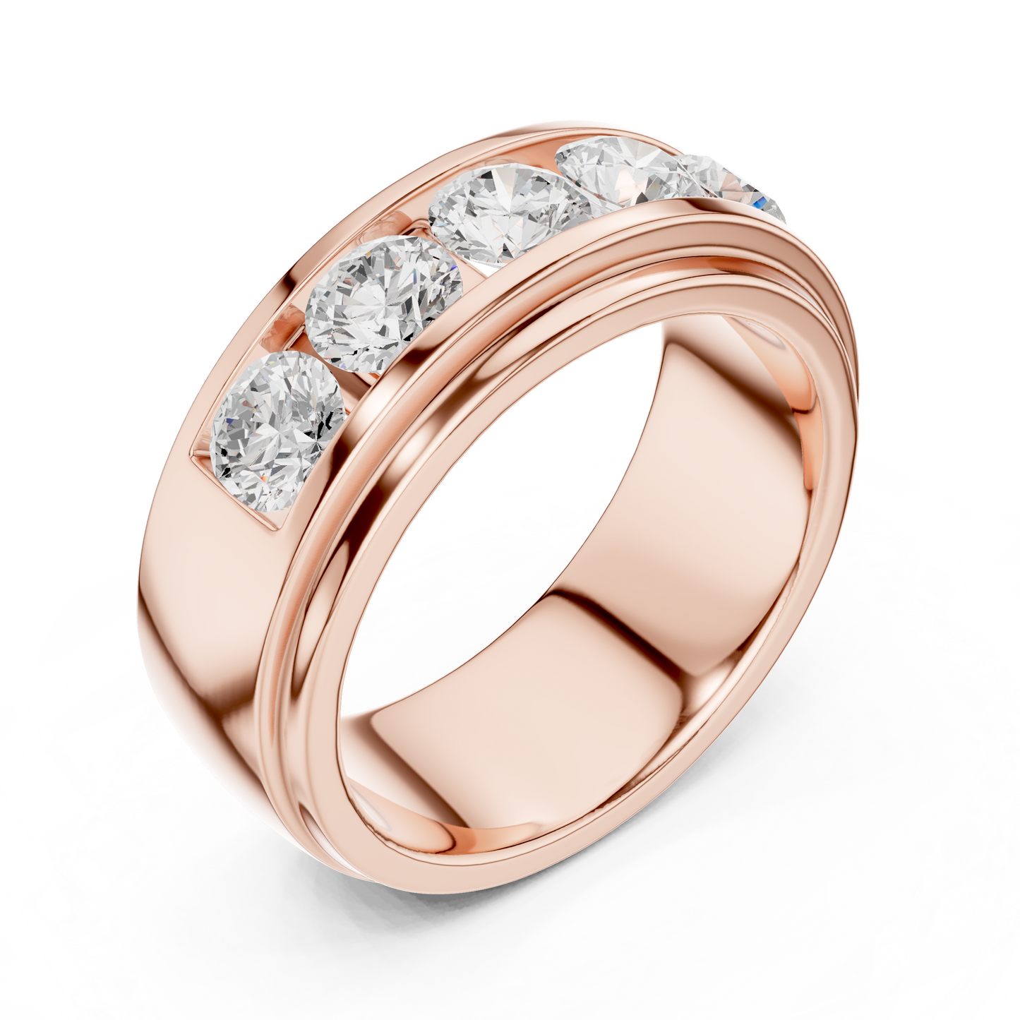 Round Cut Lab Grown Diamond Ring in Rose Gold