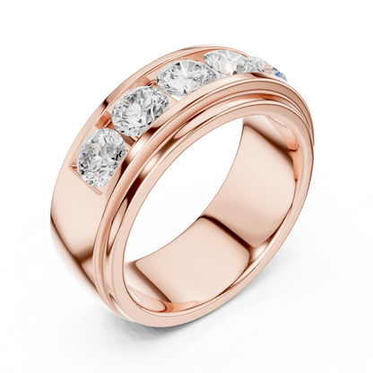 Round Cut Lab Grown Diamond Ring in Rose Gold