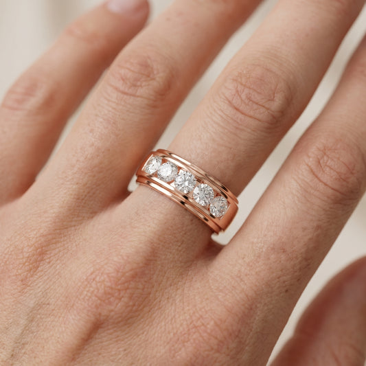 Round Cut Lab Grown Diamond Ring in Rose Gold