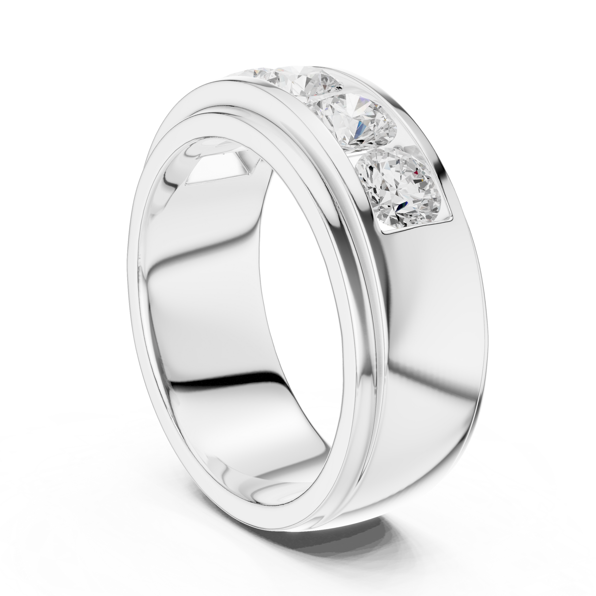 Round Cut Lab Grown Diamond Ring in Platinum