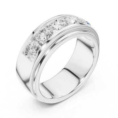 Round Cut Lab Grown Diamond Ring in White Gold