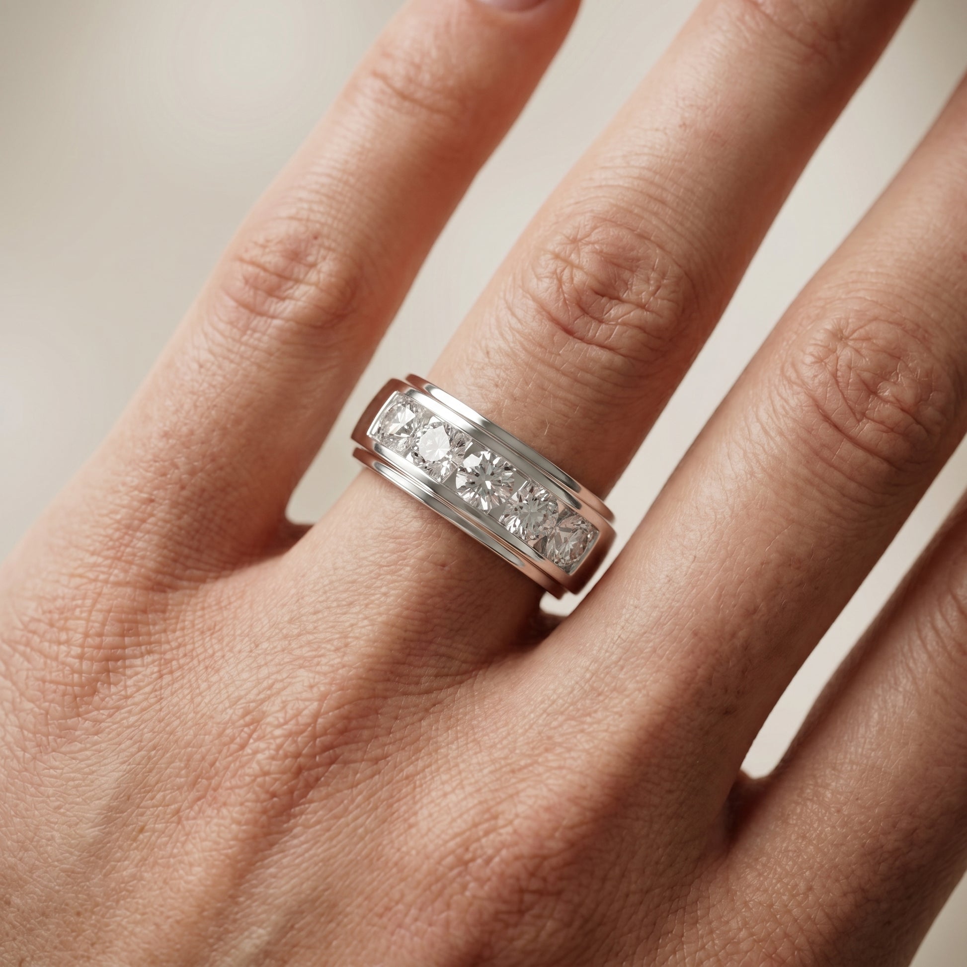 Round Cut Lab Grown Diamond Ring in Platinum