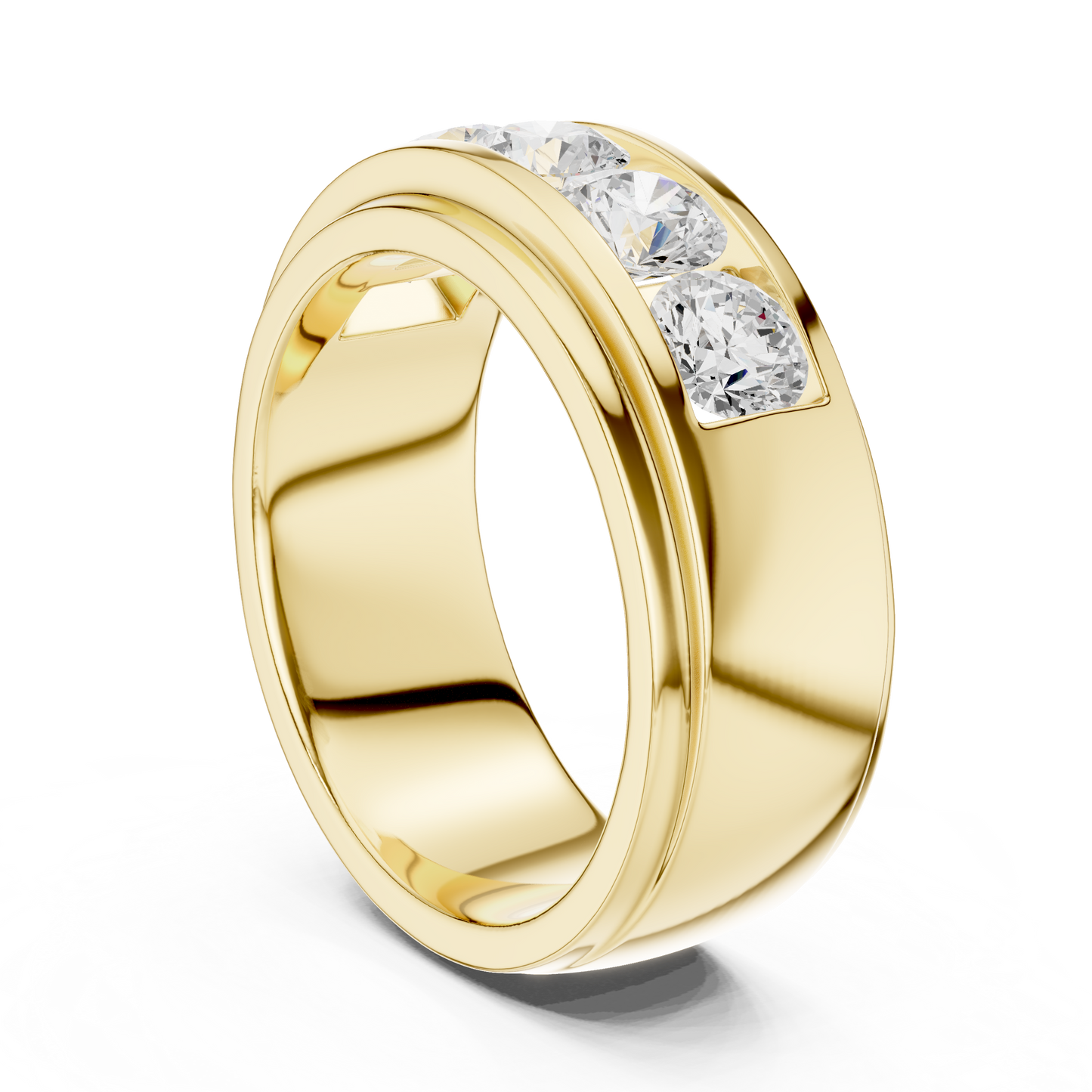 Round Cut Lab Grown Diamond Ring in Yellow Gold